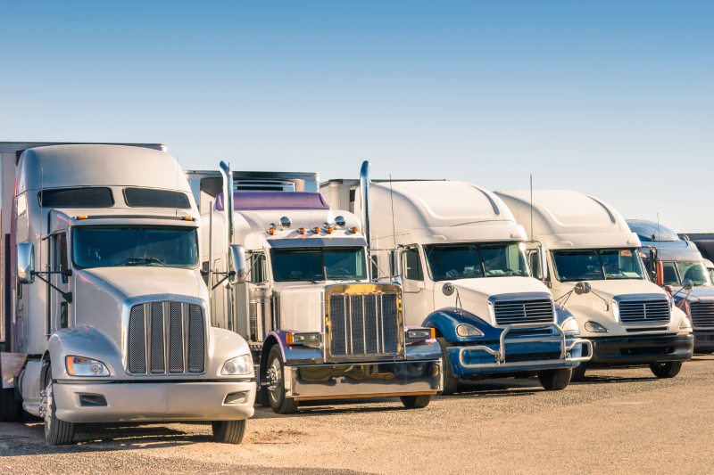 Generic semi Trucks at a parking lot